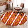Manchester United F.C Pattern Round Rug, Indoor/Outdoor Mat, for Picnic, Gameroom, Bedroom, Office, Living Room, Home Decor Carpet, Birthday Gift