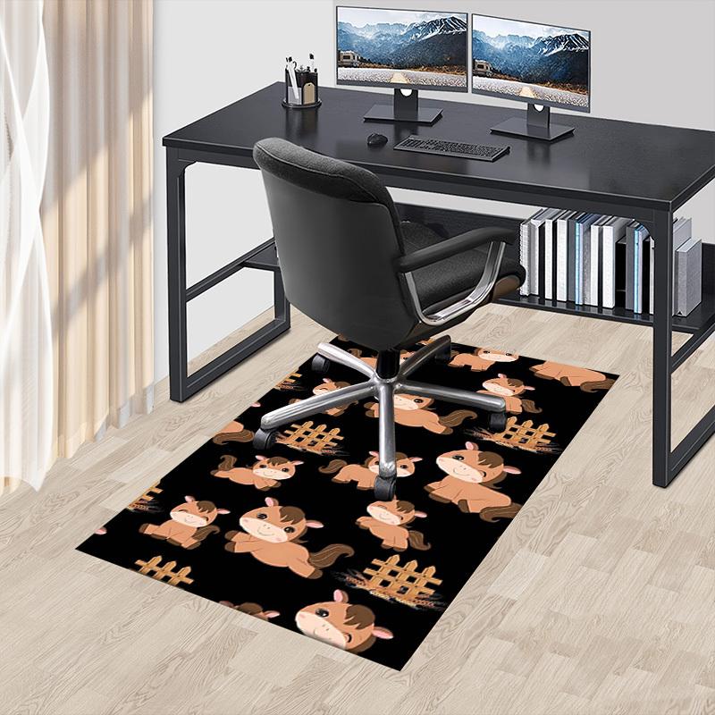 1PC Horse Farm Non-Slip Floor Carpet Compatible for Office&Living Room&Bedroom&Dining room - Flat-Weave Machine-O355