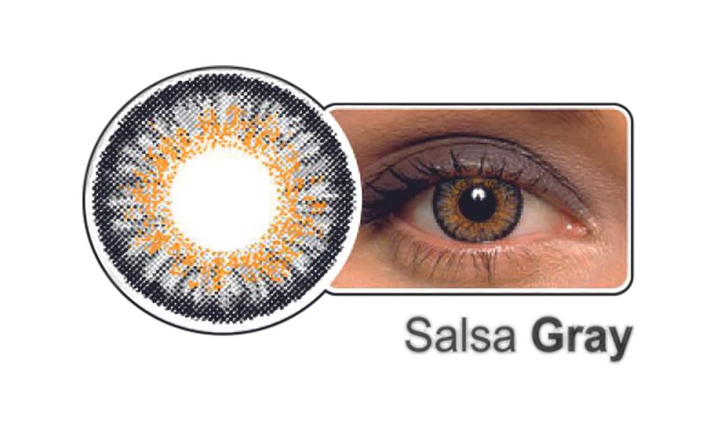 Celebration Color Yearly Coloured Contact Lenses 1 Pair (Salsa Gray,-4.00)