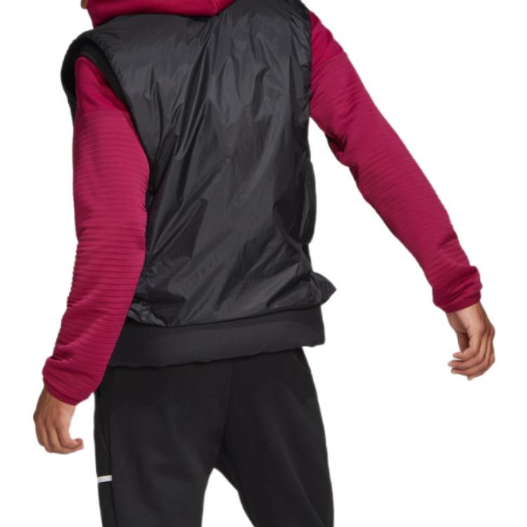 adidas Однотонный жилет на молнии с воротником-стойкой для мужчин, черный FT2417