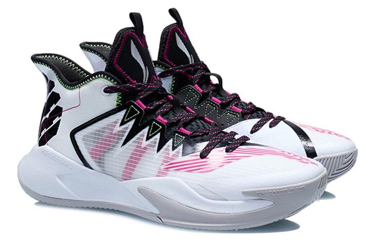 Li Ning Кроссовки для баскетбола Storm 2021, синтетическая кожа, нескользящие, легкие, с амортизацией, средняя высота, мужские ABFR007-3