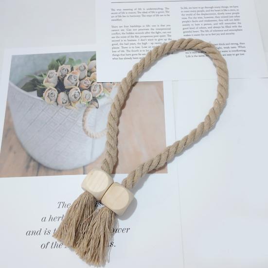 2 шт. Магнитные деревянные подхваты для штор в виде шаров из натурального хлопка, плетеная вручную веревка в стиле бохо