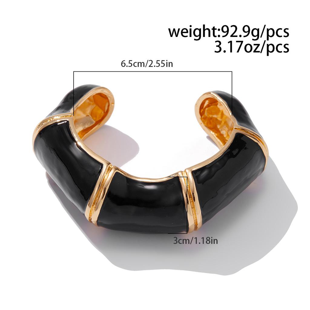 Ретро эмаль капает масло открытые массивные открытые браслеты для женщин панк нерегулярные акриловые смолы бамбуковые наборные браслеты манжеты для пары геометрические украшения для рук