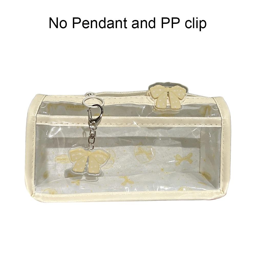 Transparent Pen Bag Bow Storage Bag Cute Stationery Bag  for Students