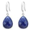 [R1662] - Artisanal Silver Earrings 'Mineralia' Lapis Lazuli Silver - 18x14 Mm