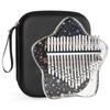 Beveetio Clear Kalimba Thumb Piano with EVA Protective Case, Transparent Crystal Kalimba 17 Keys, Musical Instrument Gift, Rainbow Star Finger Piano,