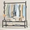 Clothes Rack with and a Stainless Steel Construction with Hooks On Both Sides and a Shelf for Indoor 60kg Weight Capacity Stylish, Multi-functional