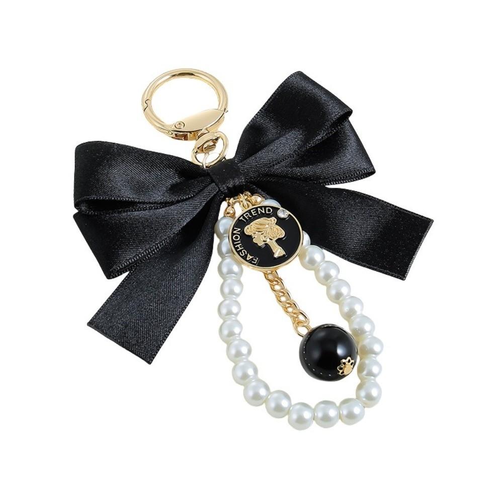 Big Bow Pearl Beaded Pendant Keyring Car Pendant Car Key Holder Fashion Car Keychain