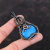 Кулон из бирюзы «Спящая красавица», обернутый медной проволокой, ювелирное изделие ручной работы, медный кулон, подарок на годовщину, обернутый проволокой, драгоценный камень