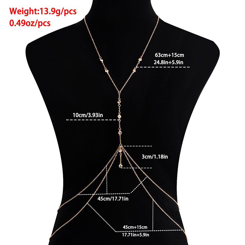 Cross Chest Breast Belly Body Chain Necklace For Women Girls Bra Wedding Sexy Ball Body Jewelry Prom Party Deco Accessories