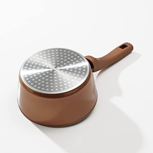 PEARL METAL VISIONS 16см Соусник со стеклянной крышкой, Подходит для индукционных плит, Золотое покрытие, CP-8807