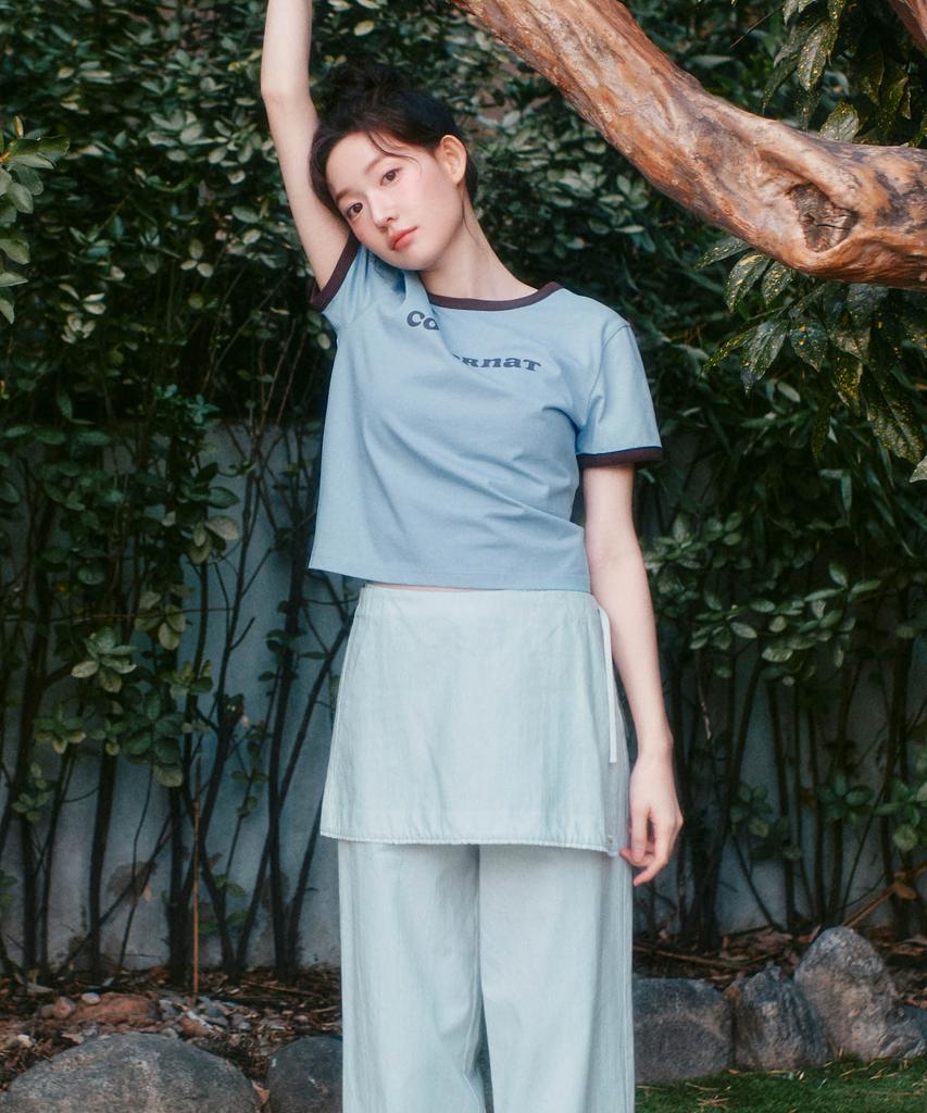 COVERNAT WOMAN Cooper Logo Ringer T-Shirt Off White