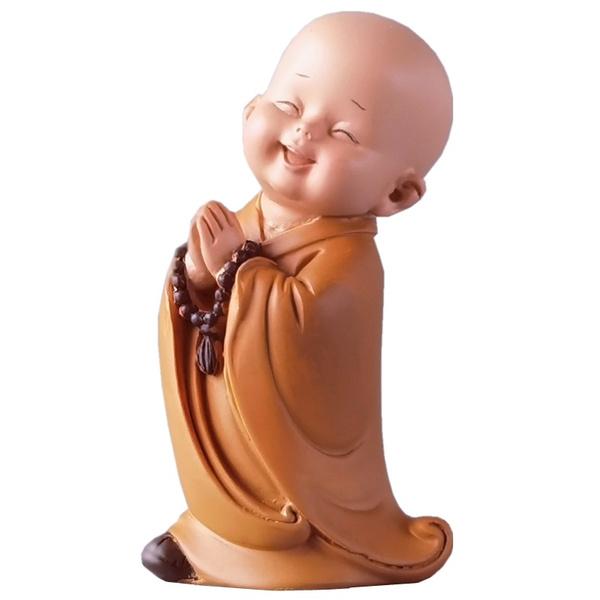 Маленькая милая статуя Будды монаха в китайском стиле, фигурка ручной работы из смолы, украшение для дома, декорZA