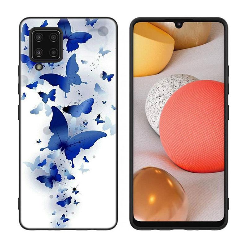 Чехол для телефона с синей бабочкой из мультфильма для iPhone Samsung Galaxy Redmi Xiaomi Oppo OnePlus Note SA 7 8 9 10 11 12 13 14 20 21 22 23 53 54 Pro Max Ultra