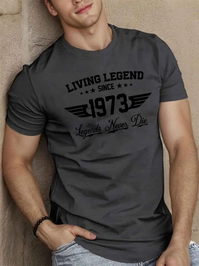 American Summer Men's 1973 3D Printed T-shirt Urban Fashion Street Style Round Neck Comfortable Casual Soft Short Sleeve Tops