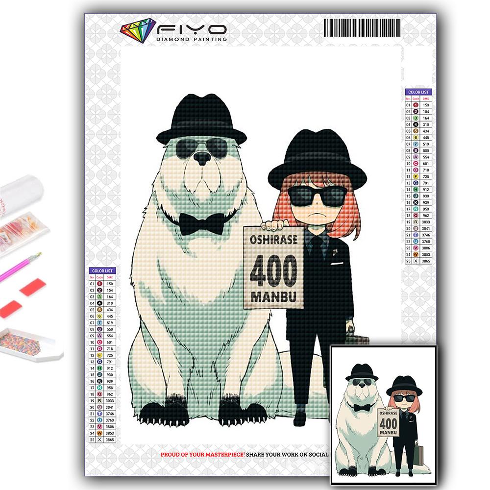 5D Diy Алмазная картина Аниме Плакат Шпионская семья Вышивка крестиком Полный Алмазная вышивка Мозаика