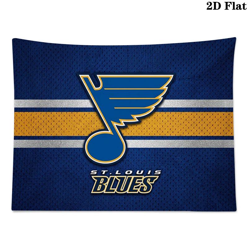 St. Louis Blues Wall Tapestry Aesthetic Wall Hanging Printed Fabric Blanket Decorative Tapestries for Bedroom Living Room Home Decor