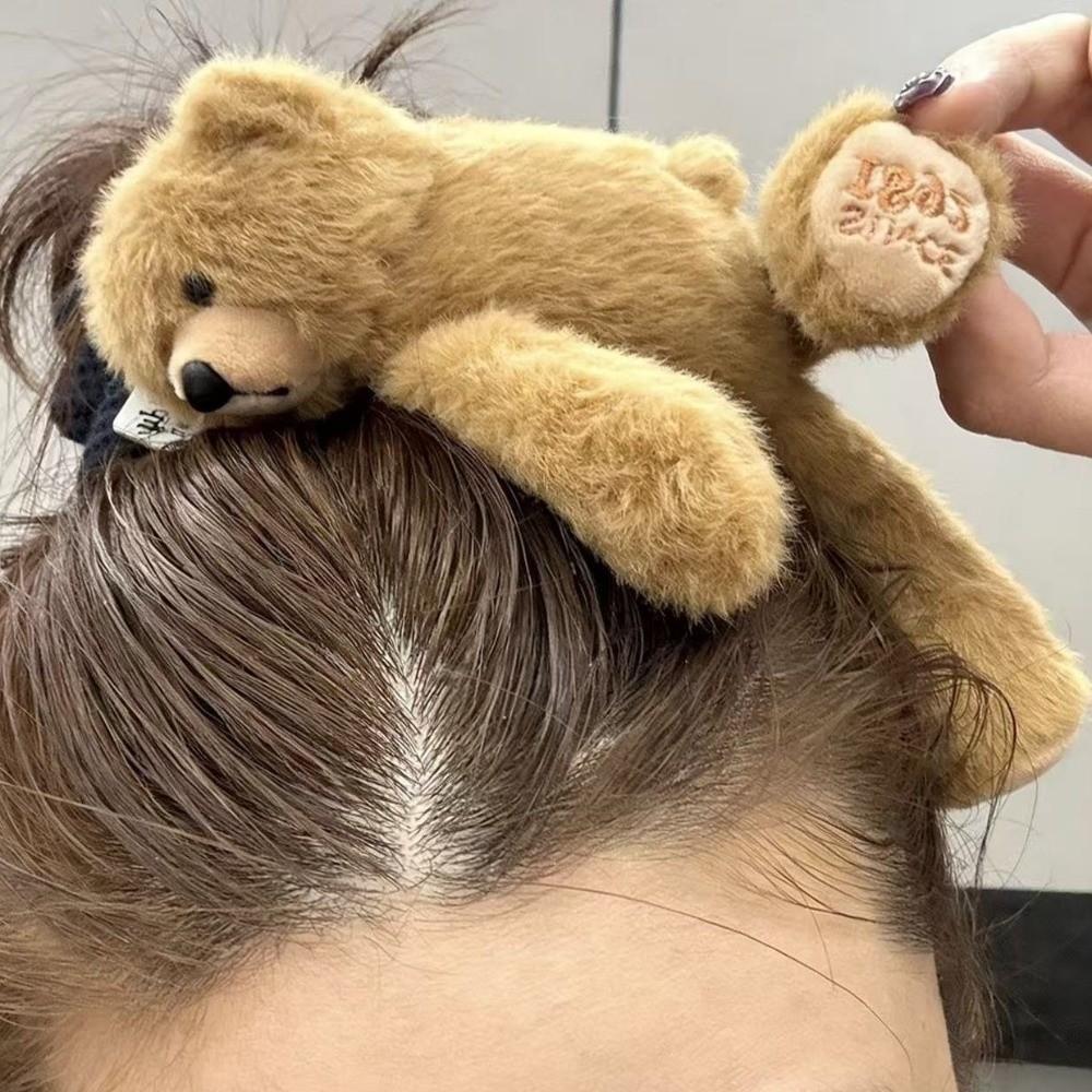 Elegant Cartoon Plush Hair Claw Versatile Cute Hair Accessories Lolita Bear Hair Clip  Cosplay