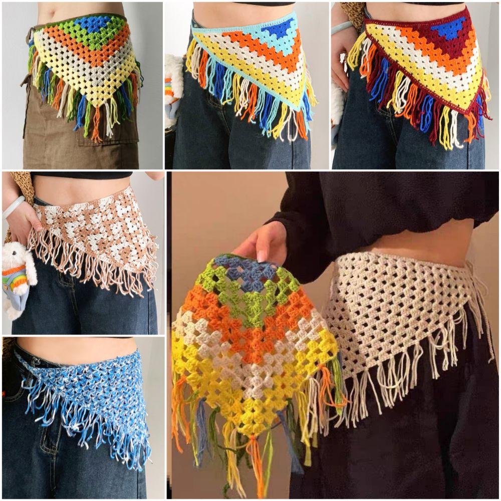 Bohemian Triangle Back Flap Hollowing Out Triangular Scarf Tie Straps Women Girls