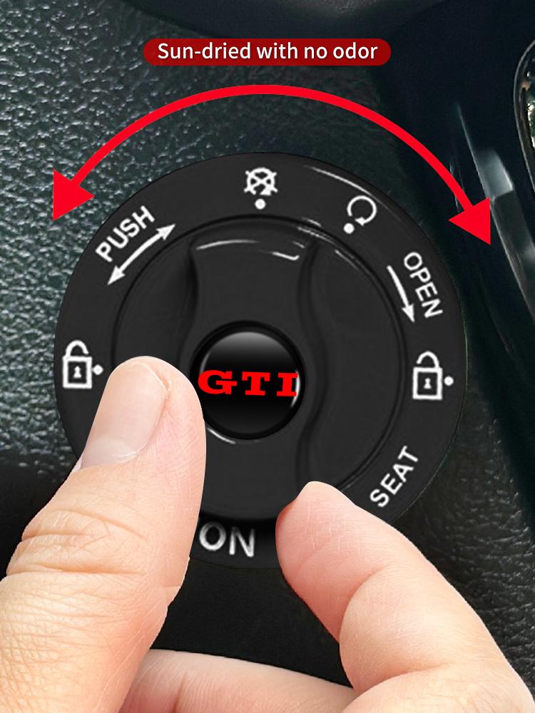 Black One-Touch Start Protective Cover with Rotary Knob Design for Automotive Use For Volkswagen VW Golf 4 6 7 GTI Tiguan Passat ed30