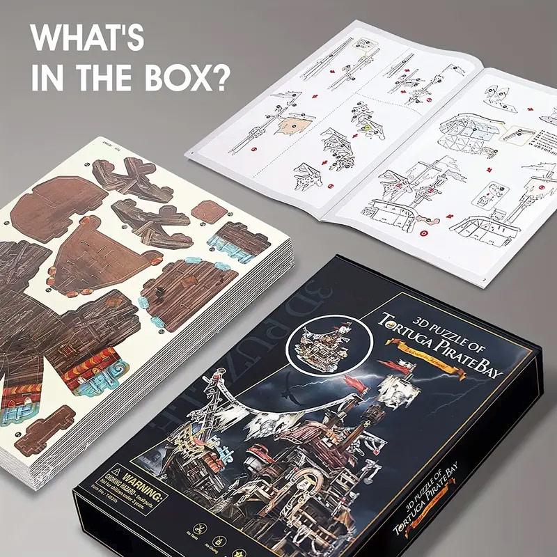 3D-пазлы для взрослых и детей. Подарки. Пиратская бухта Тортуги. Крутой пиратский корабль. Домашний декор. Наборы для творчества. Потрепанный пиратский корабль.