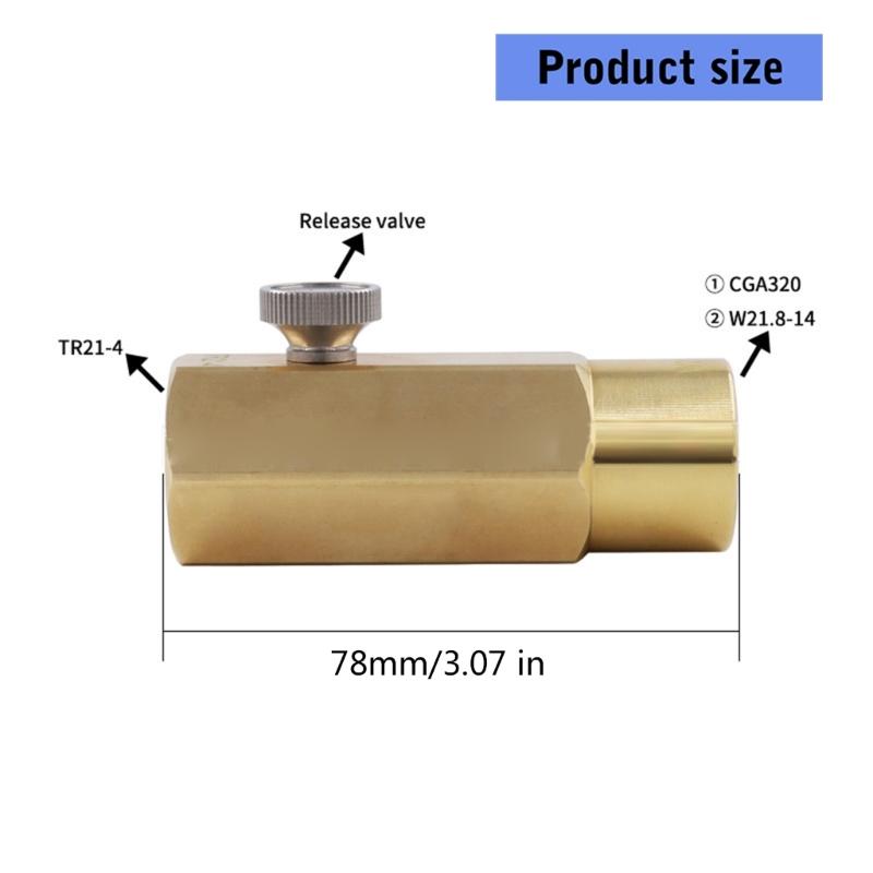 Brass CO2 Charges Adapter with Secure Connection & Extended Reach Long CO2 Cylinder Adapter Brass Fitting For Soft Drink Maker