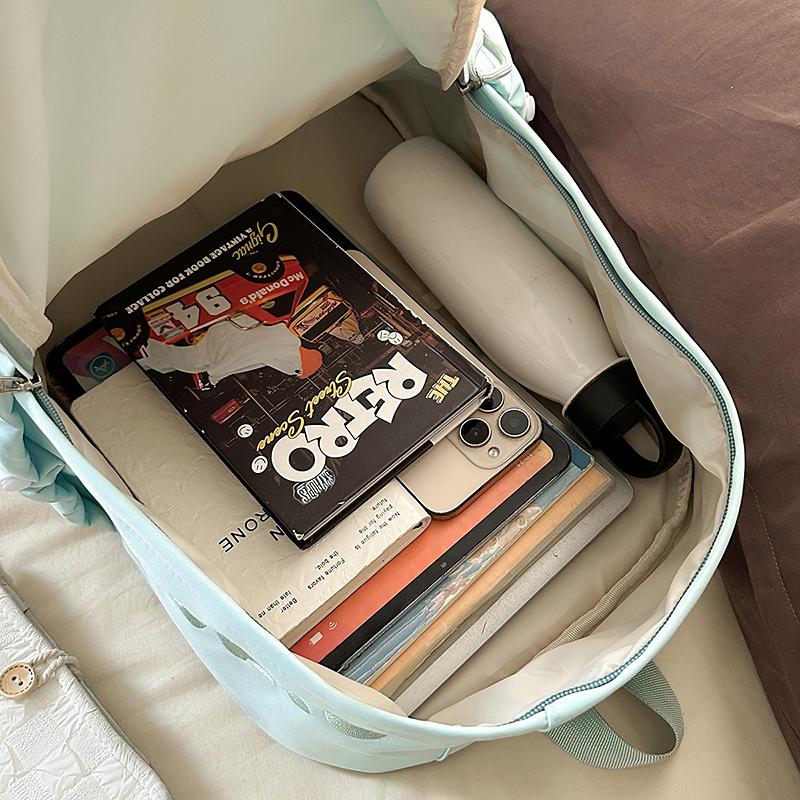 Рюкзак однотонный для девочек, легкий школьный рюкзак большой вместимости для учениц средней школы