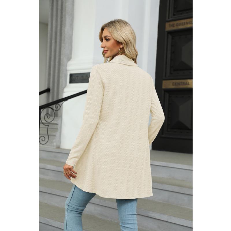 YYFS Women's Fashion Casual Solid Color Print Autumn Winter Long Sleeve Jackets & Coats