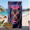 Пляжное полотенце West Ham United Football Print, Большое мягкое быстросохнущее полотенце для пляжа, кемпинга, плавания