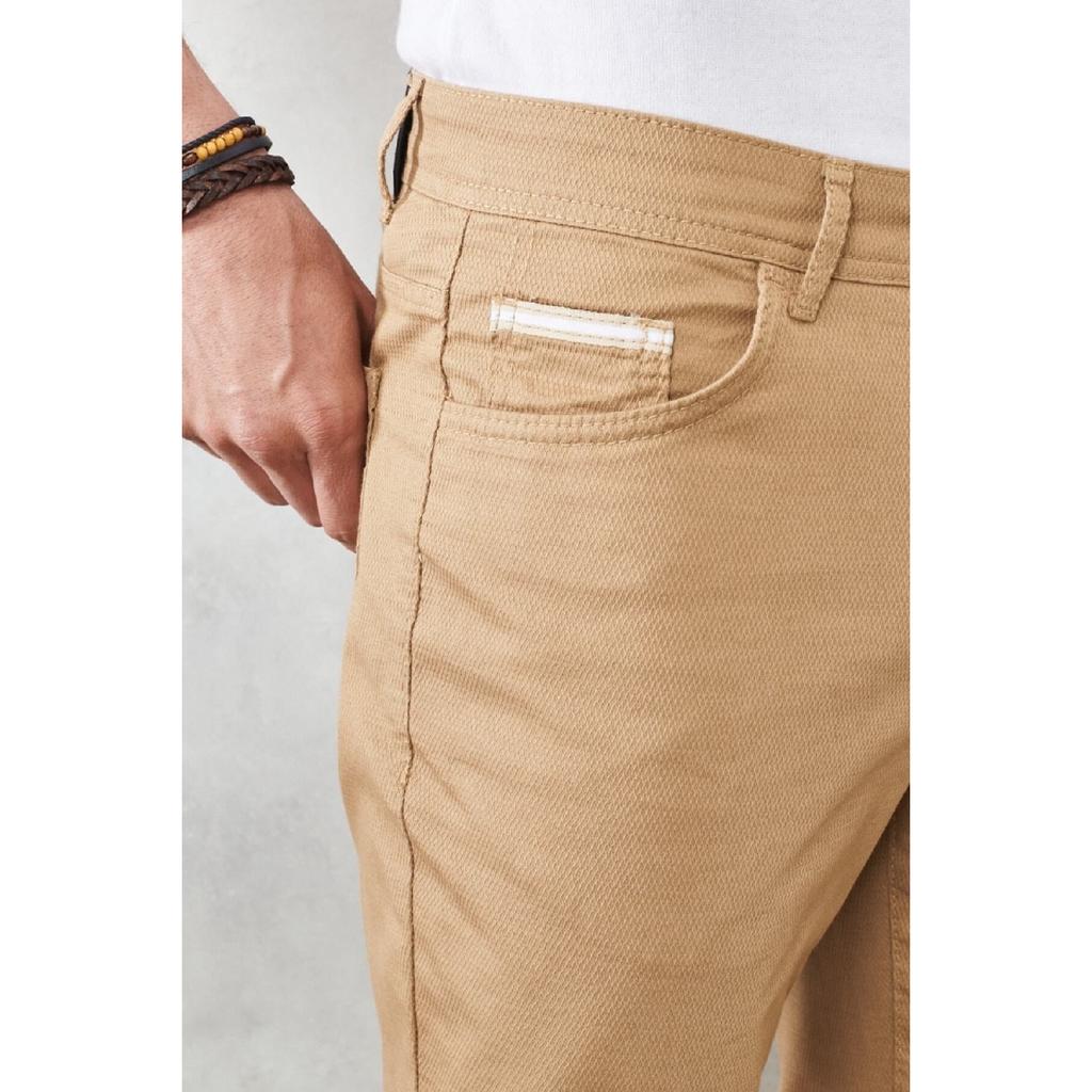 Мужские брюки-чинос светло-коричневого цвета Slim Fit с 5 карманами