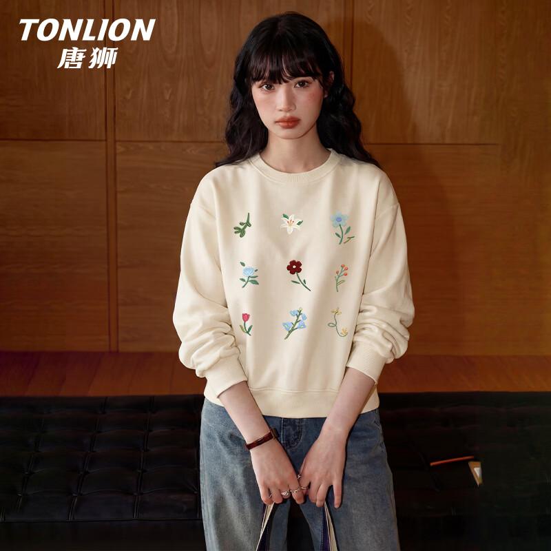 Женский свитшот TonLion с круглым вырезом и цветочным принтом