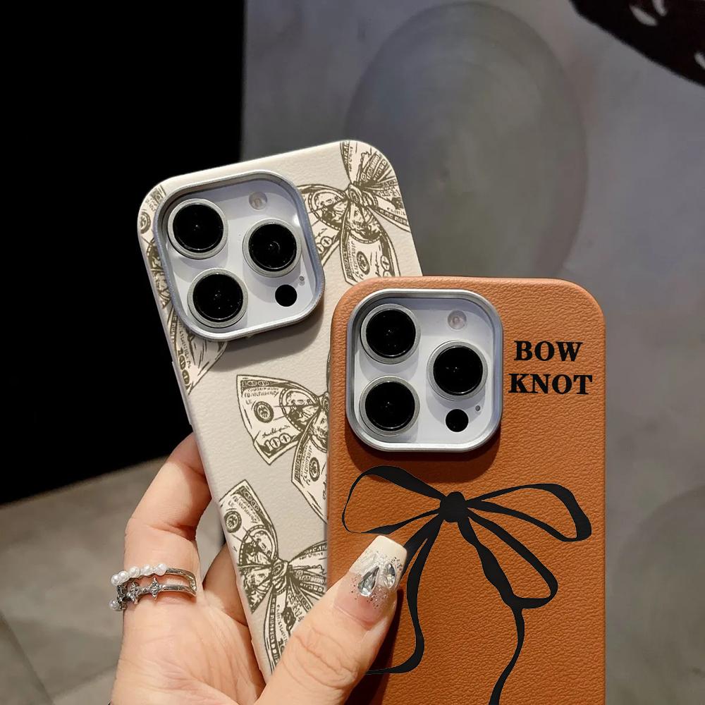 Retro Money Bow Phone Case For Redmi 13C 14C 15C 4G For Redmi Note 13 14 12 Pro+ 11 Pro 5G Protective Lychee Bumper Back Cover