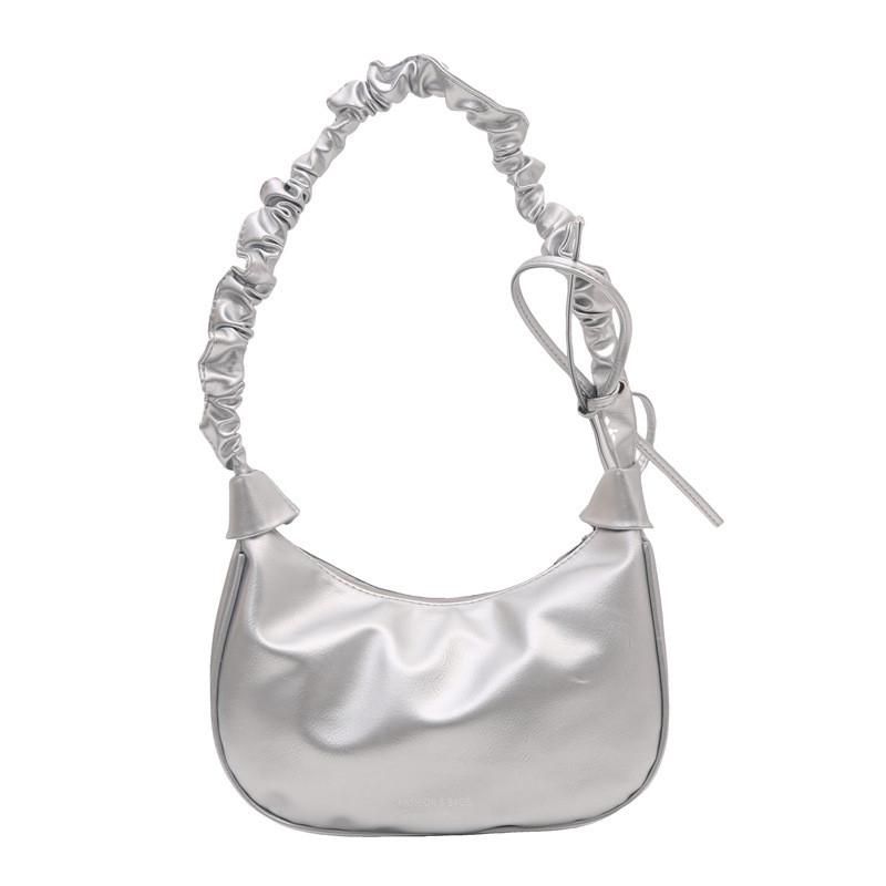 Minimalist Pu Underarm Purse With Zip Closure For Women Street Fashion Accessories
