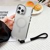 KEYSION Metal Lens Stand Magnetic Phone Case for MagSafe for iPhone 15 16 Pro Max 16 Plus Gradient Shockproof Lanyard Cover