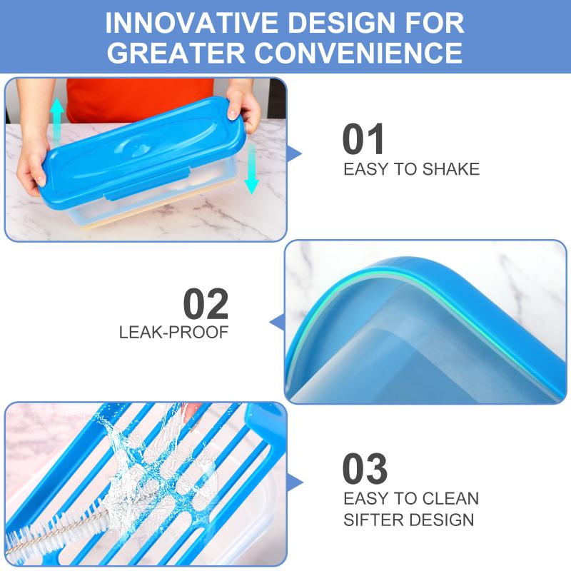 Миска-шейкер для кляра, Панировочная миска-шейкер с крышками, Шейкер для жарки куриных крылышек, рыбы, луковых колец, овощей
