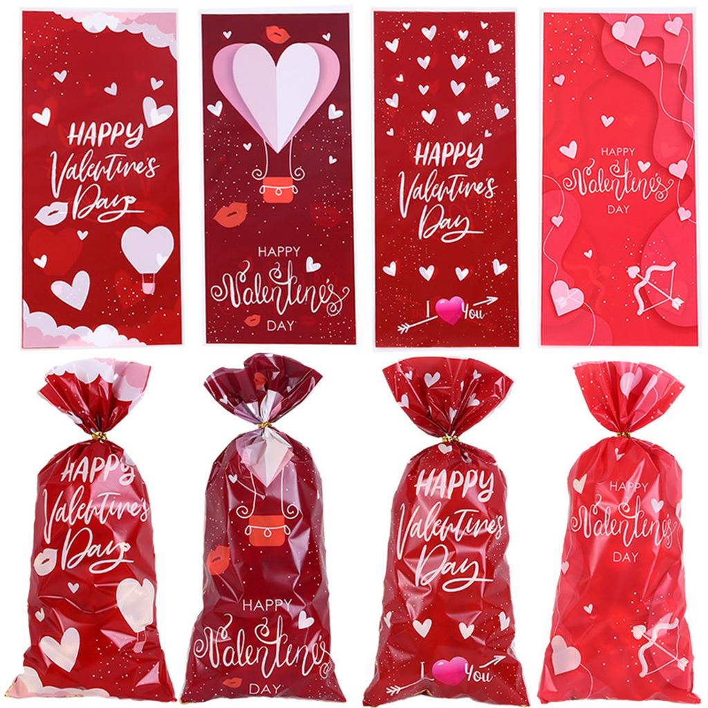 New Valentine's Day Candy Bag Love Pattern OPP Four-color Mix