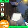 106 LED Solar Wall Light IP65 Waterproof Outdoor Motion Sensor Security Lamp with Remote Control and 3 Modes for Garden Garage Patio