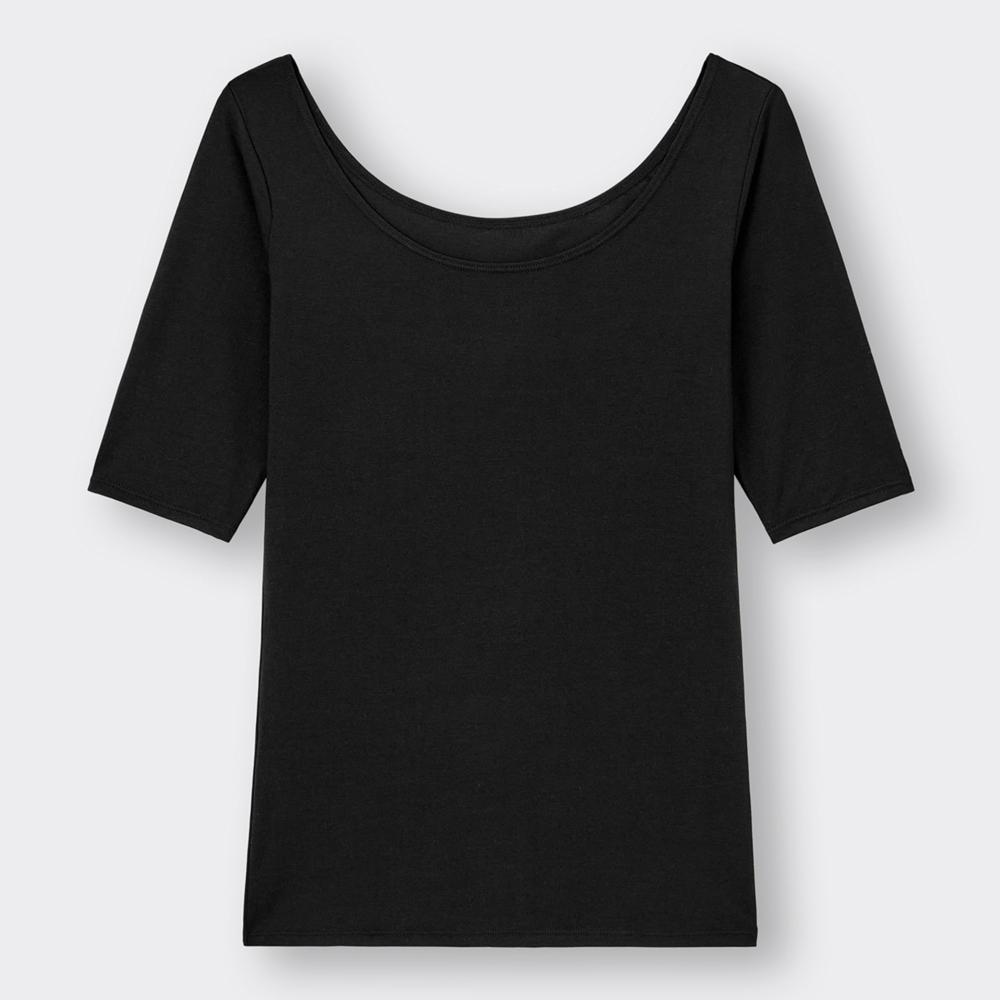 GU STYLE HEAT WIDE NECK T Половина рукава + E