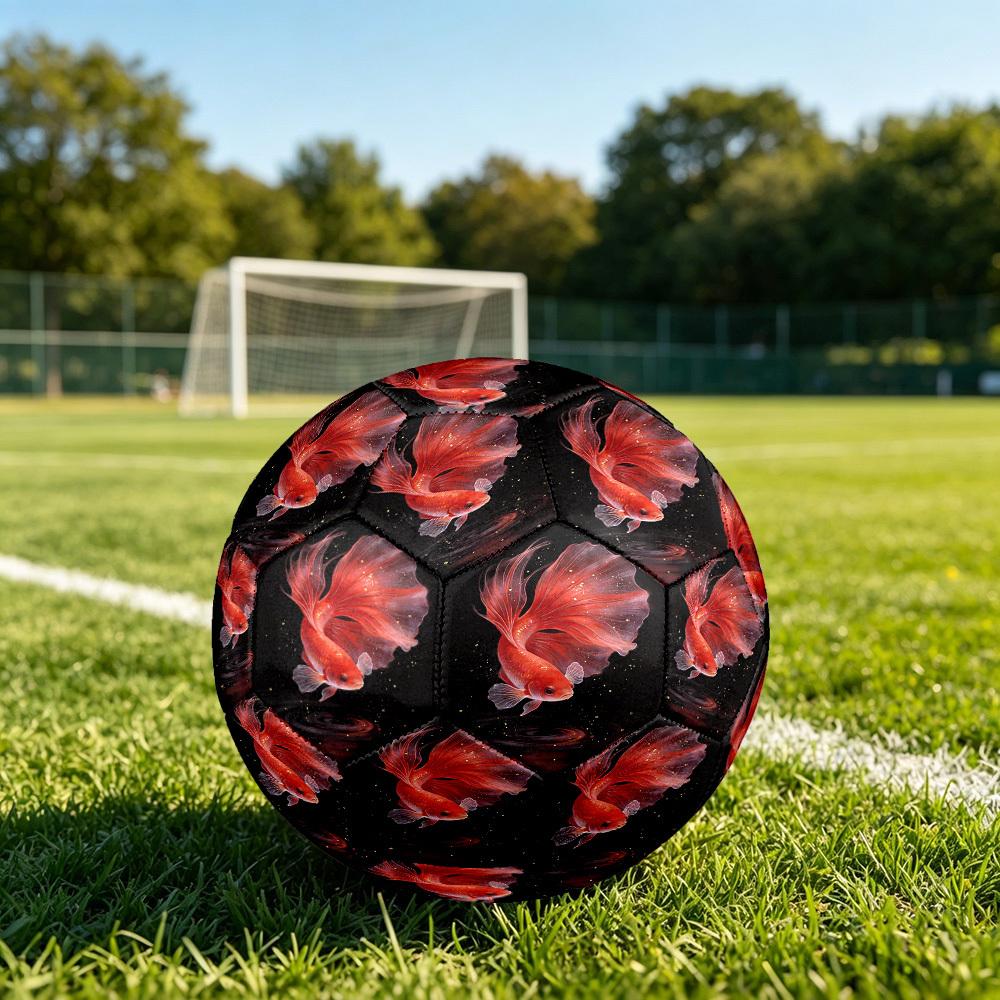 1 шт. Футбольный мяч Football на тему «Танец золотой рыбки», Размер 5, Легкий ПВХ, Мяч для тренировок на открытом воздухе, Подарок c65149