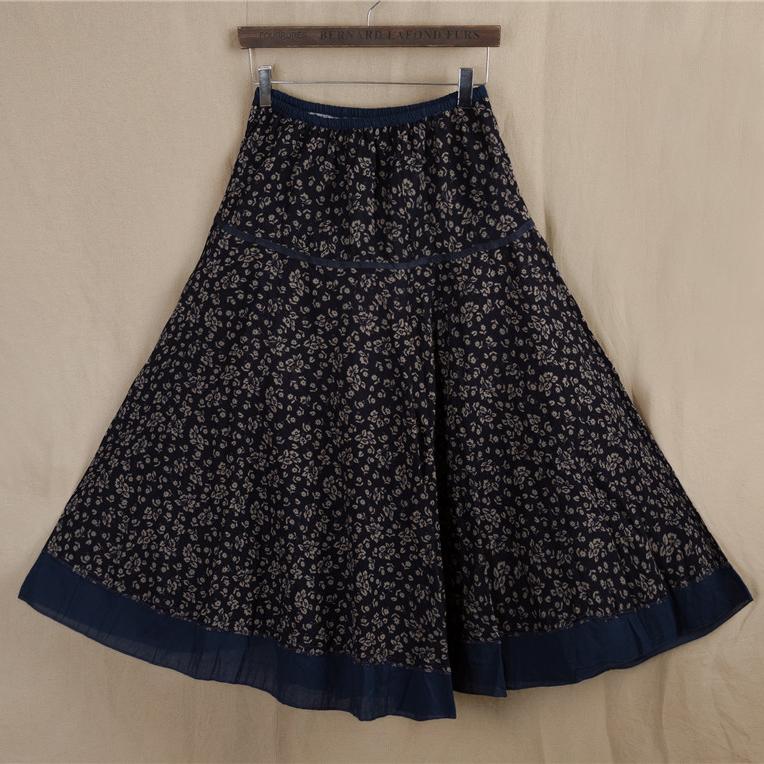 Spring Summer Fashion Women's Cotton Linen High Waist Slim Half Length Temperament Check Print Swing Skirt Plus Size