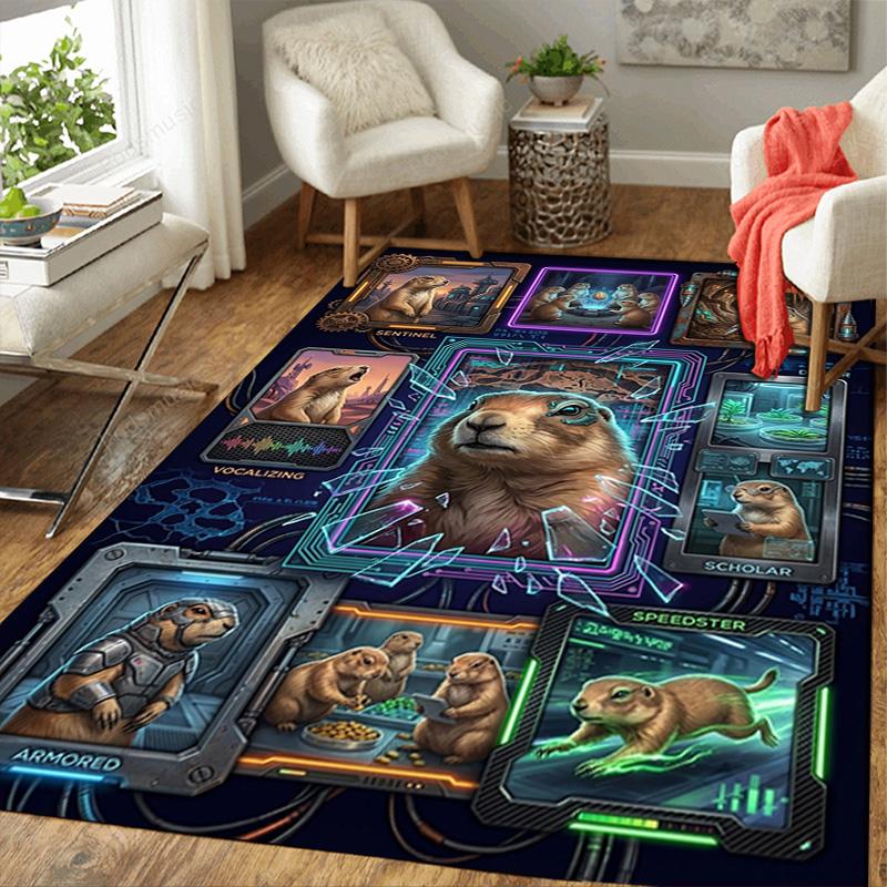 Groundhog Roles SciFi Pattern Rug Floor Mat for Living Room or Bedroom Soft and Comfortable Carpet a Gift for Birthday and Holiday.