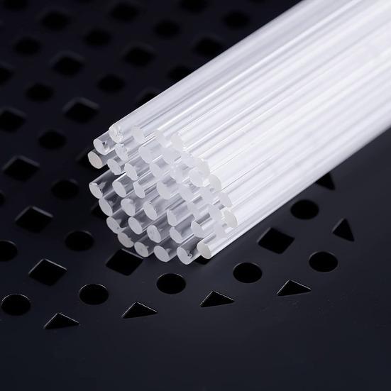 50 шт., прозрачные акриловые палочки для конфет, пищевые классы, не содержащие BPA, многоразовые шоколадные палочки для леденцов для торта, товары для вечеринок