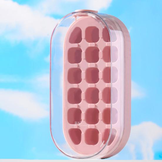 2-in-1 Water Bottle Ice Tray with Straw, One-Click Release, Portable Water Bottle Vertical Ice Cube Mold for Freezer