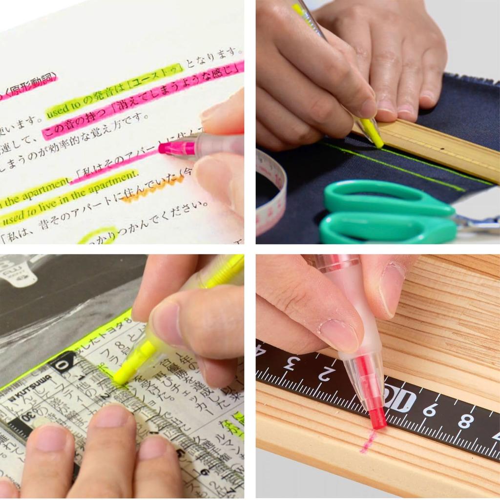 Kutsuwa HiLiNE Neon Pencils Set 4-Color (Fluorescent Pink, Yellow, Orange, Green) PA020-4SKU