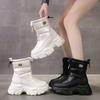 Модные зимние утепленные флисом водонепроницаемые нескользящие сноубутсы, новая модная хлопковая обувь на толстой подошве с внутренней платформой
