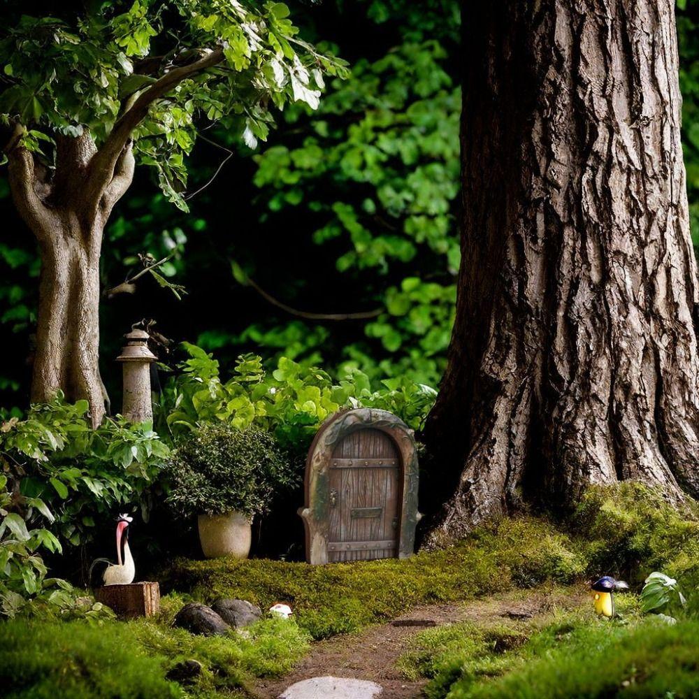Садовое искусство Феи Дверь Фигурки Винтаж Дерево Миниатюрная Креативная Дверь для Феи Сада