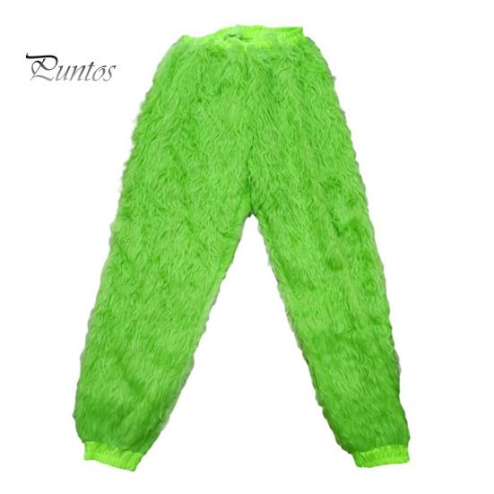 1 комплект рождественского костюма включает в себя верх, штаны, шляпу, пояс, перчатки и бахилы. Зеленый костюм Санта-Клауса из мультфильма, пушистое животное, для косплея, представления, драмы, сцены, оперы.