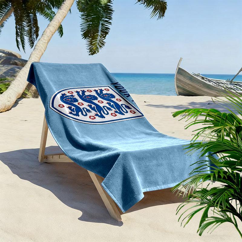 Custom Name,England Print Beach Towel, Large Soft Quick Dry Towel for Beach Camping Swimming
