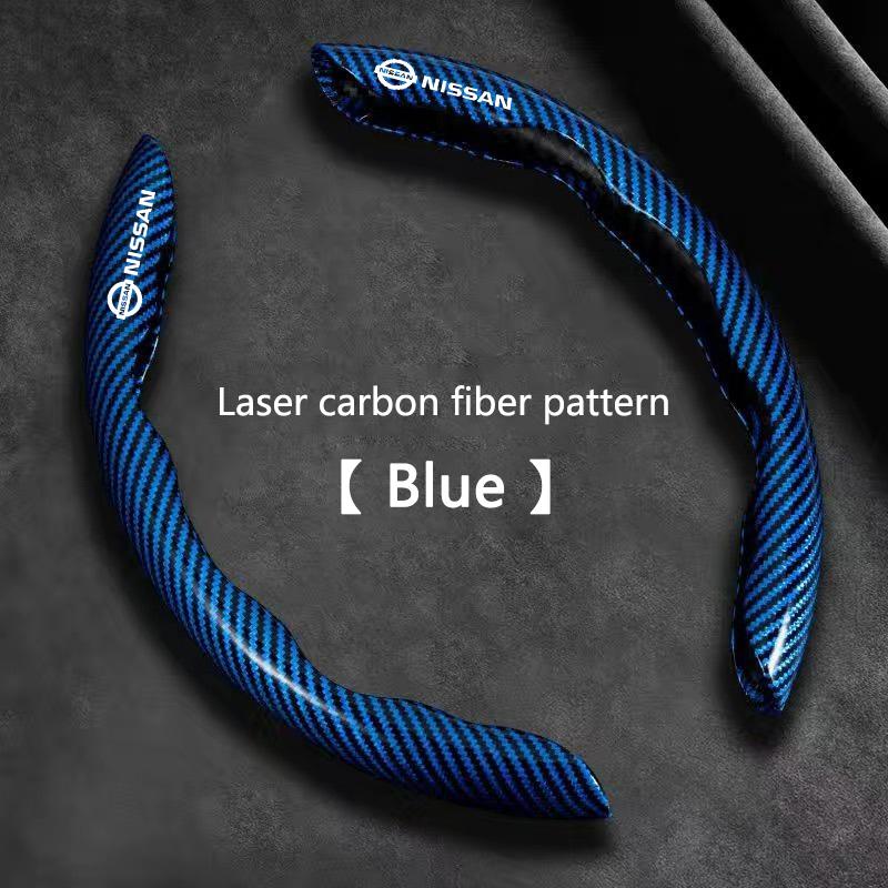 ASD1 2pcs Carbon fiber Car Steering Wheel Cover Anti-slip Protection Cushion For Nissan Nismo X-trail Qashqai Note Juke Sentra Patrol