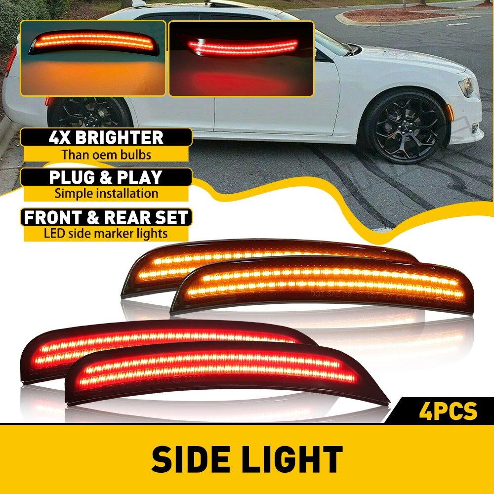 15-21 Chrysler 300 Smoked LED Side Markers 4PCS